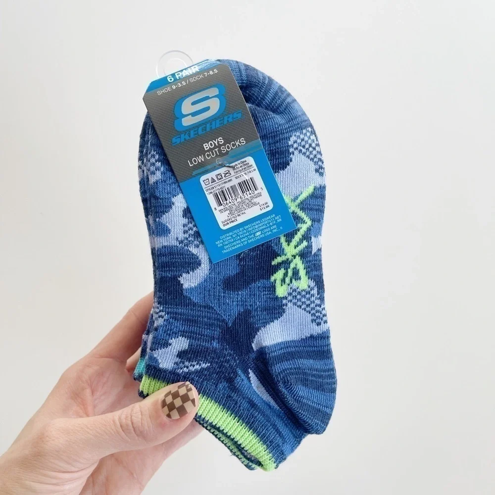 Skechers 6 Pack Low Cut Boys Socks - 9-3.5